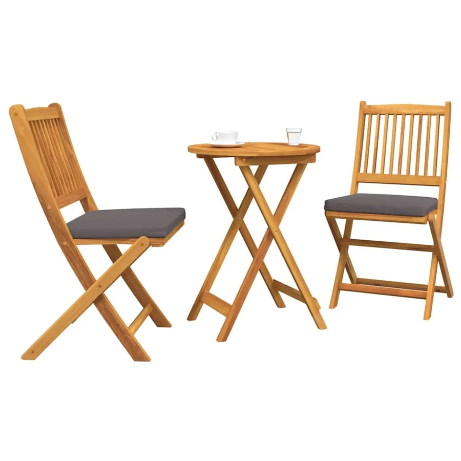 Ensemble bistro de jardin 3 pcs Marron Bois d'Acacia Massif - 3