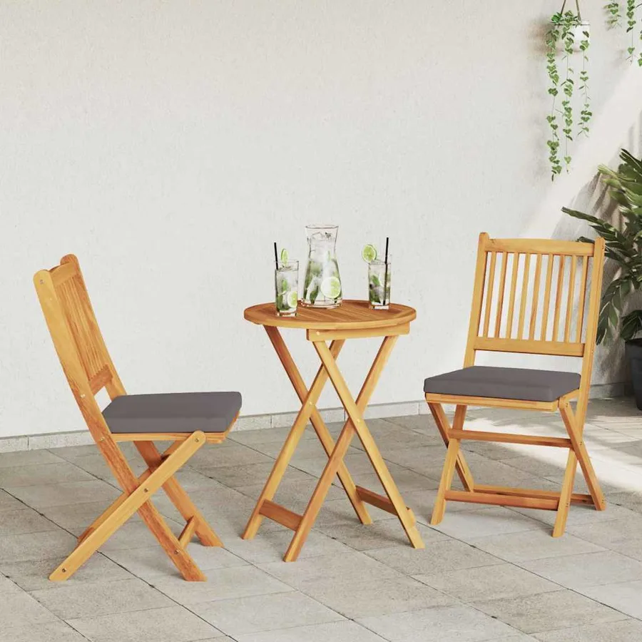 Ensemble bistro de jardin 3 pcs Marron Bois d'Acacia Massif - 4