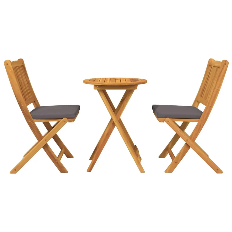 Ensemble bistro de jardin 3 pcs Marron Bois d'Acacia Massif - 7