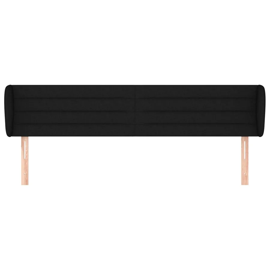 Tête de lit avec oreilles Noir 183x23x78/88 cm Tissu - 3