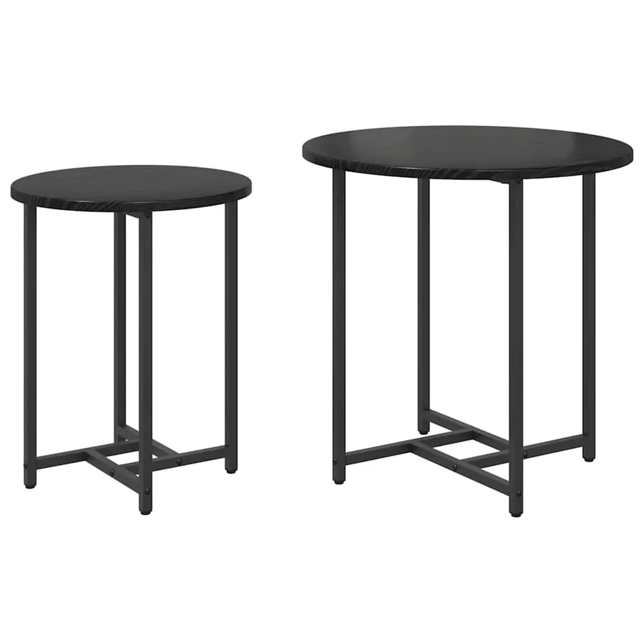 Ensemble de tables d'appoint 2 pcs Chêne noir - 2