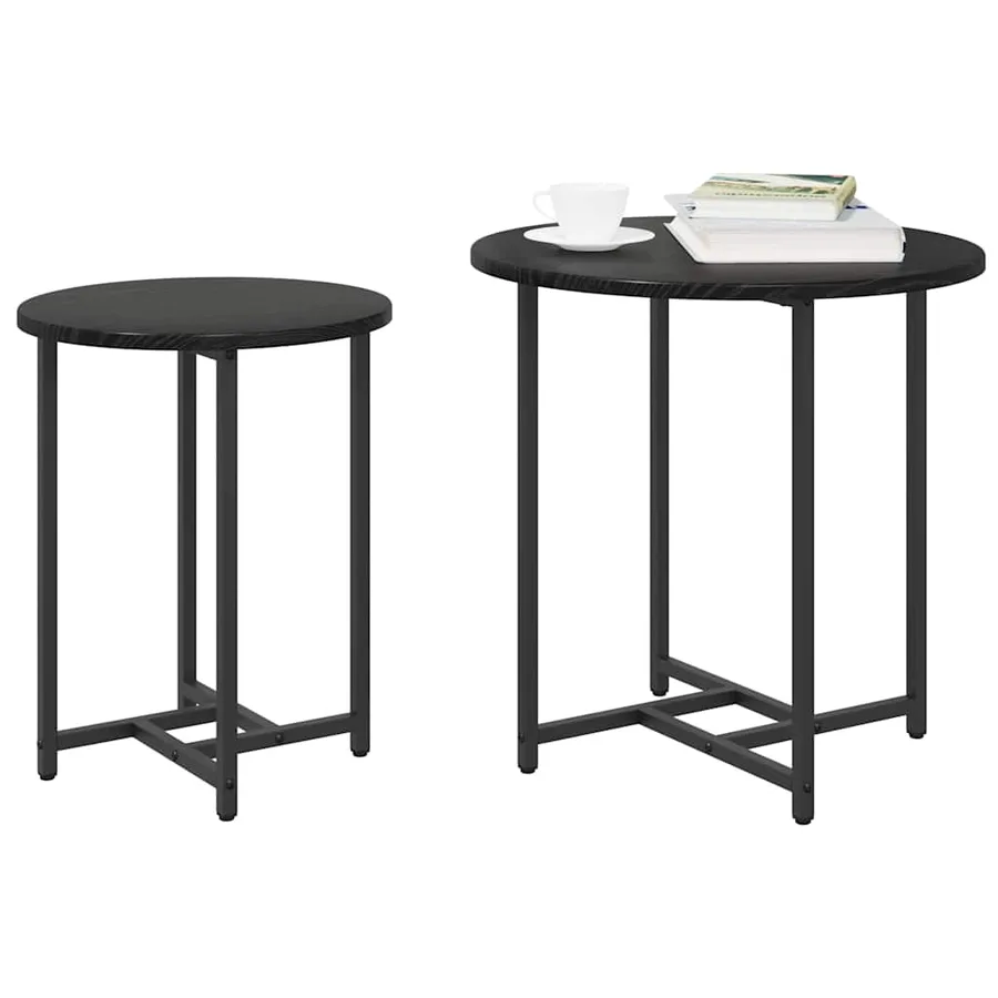 Ensemble de tables d'appoint 2 pcs Chêne noir - 3