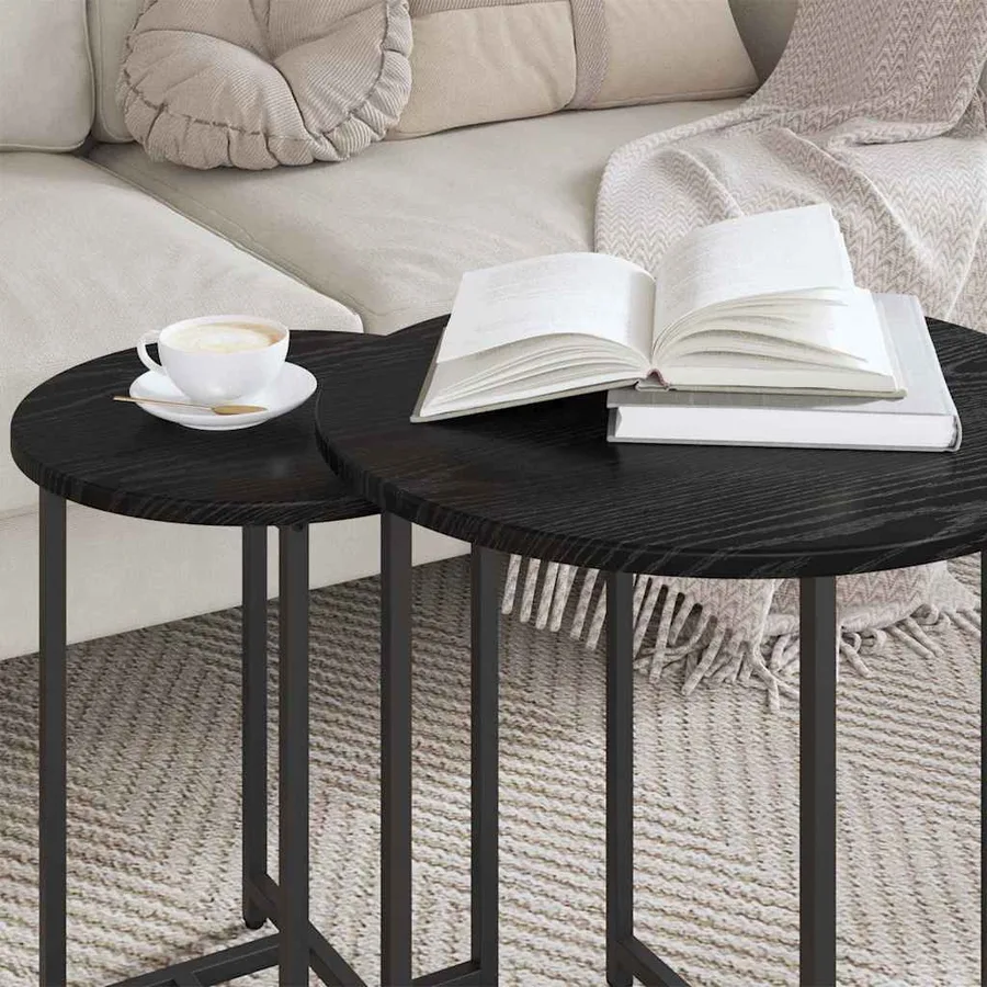 Ensemble de tables d'appoint 2 pcs Chêne noir - 4