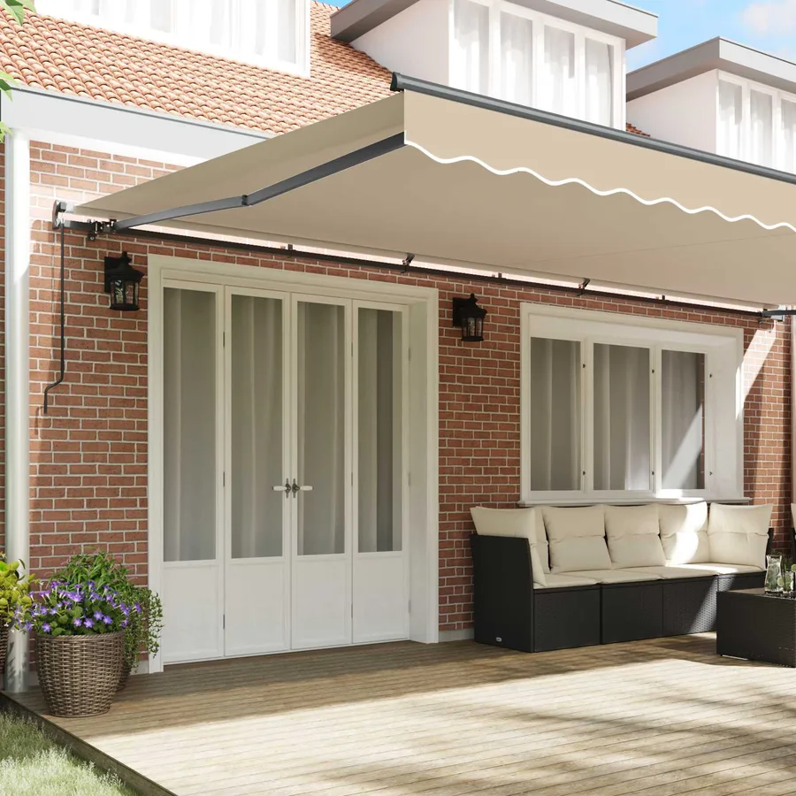 Auvent rétractable Beige 600 × 300 cm Polyester et Aluminium - 3