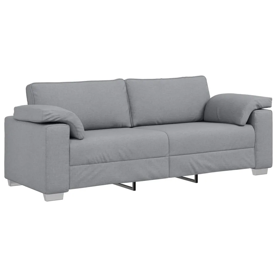 Sofa 3 places Gris clair 220 cm tissu - 2
