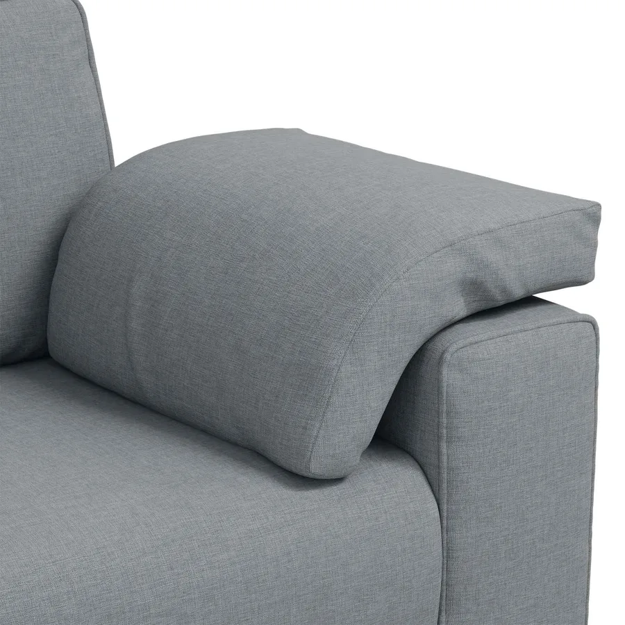 Sofa 3 places Gris clair 220 cm tissu - 7