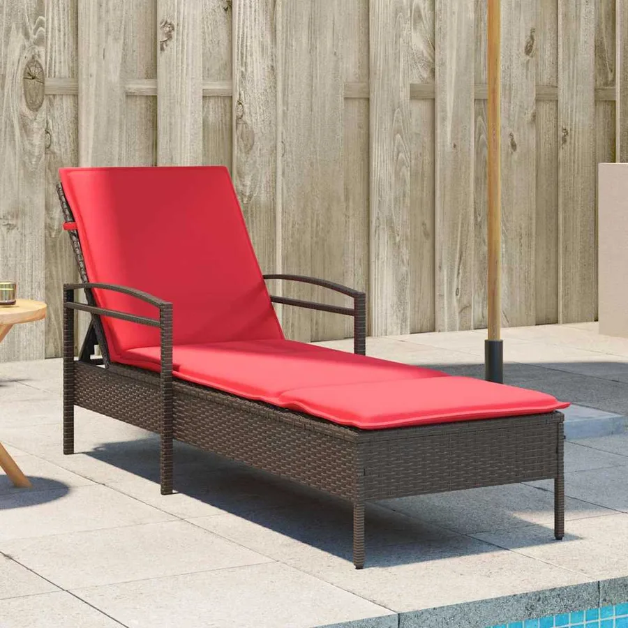 Chaise longue réglable 3 positions polyrotin Marron - 3