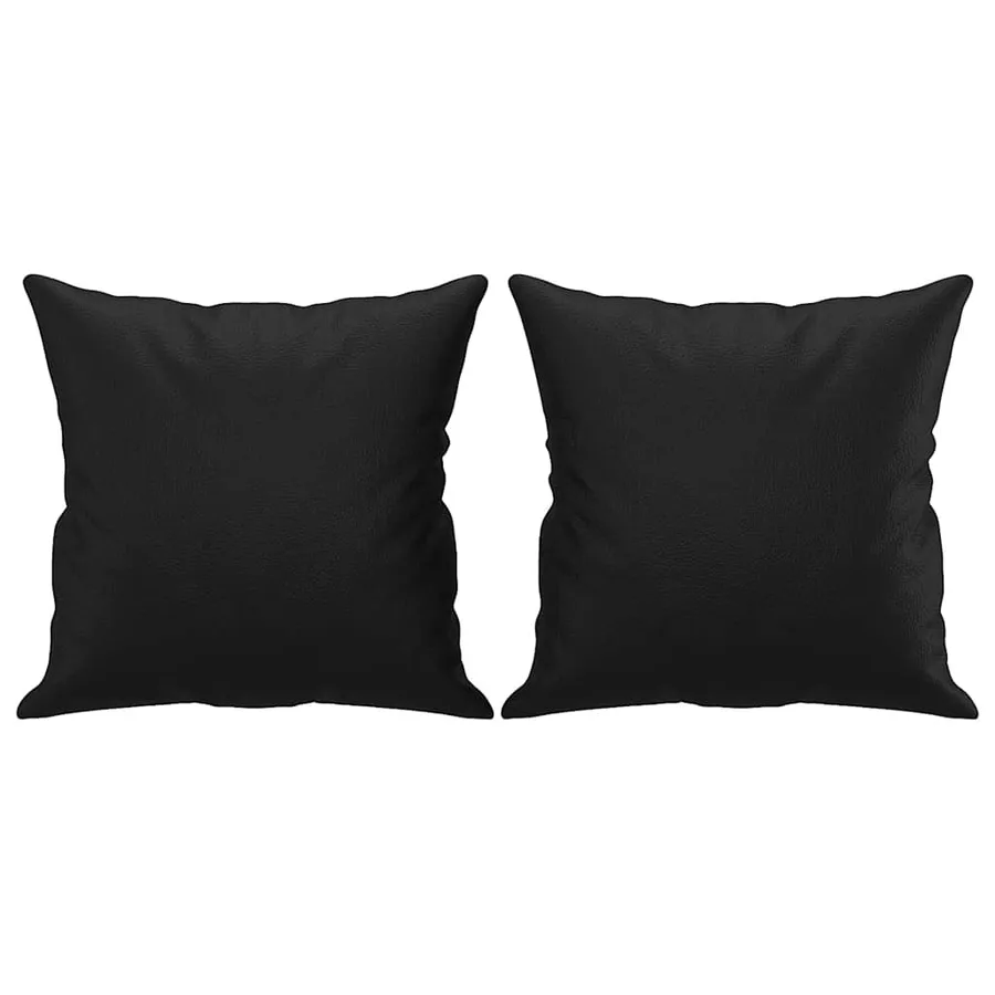 Canapé 2 places avec oreillers décoratifs noir 140cm similicuir - 5