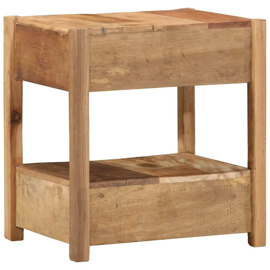 Table d'appoint Marron 43 x 32 x 46 cm Bois Recyclé Solide - 5