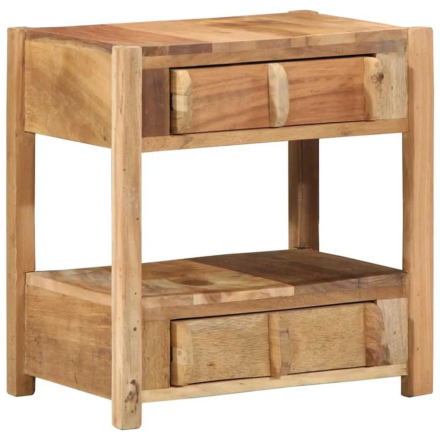 Table d'appoint Marron 43 x 32 x 46 cm Bois Recyclé Solide - 7