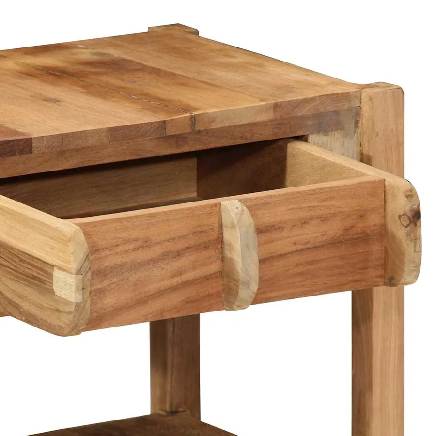 Table d'appoint Marron 43 x 32 x 46 cm Bois Recyclé Solide - 9