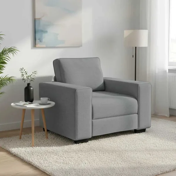 Fauteuil gris clair 100x77x82 cm tissu
