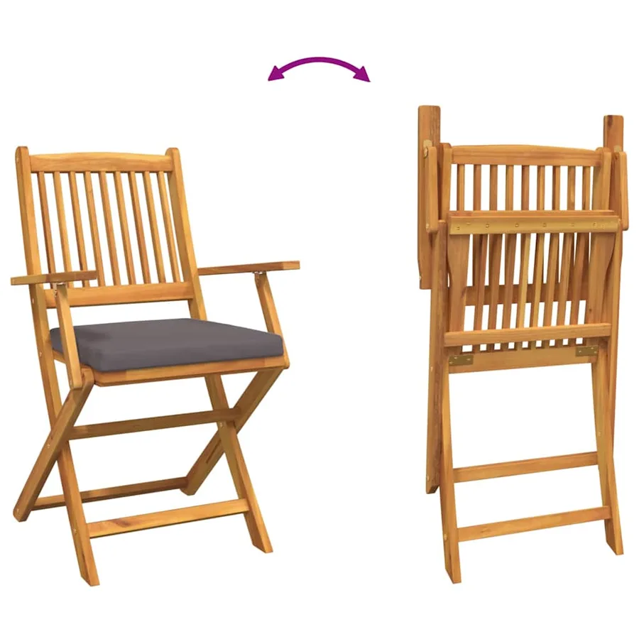 Chaise pliante avec coussin 4 pcs Blanc 49 x 57.5 x 92cm - 21