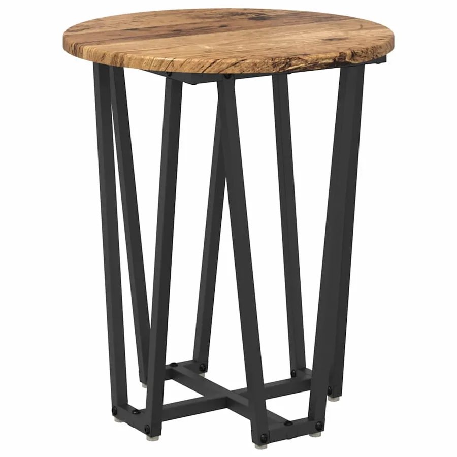 Ensemble de tables d'appoint 2 pcs Bois ancien et noir - 6