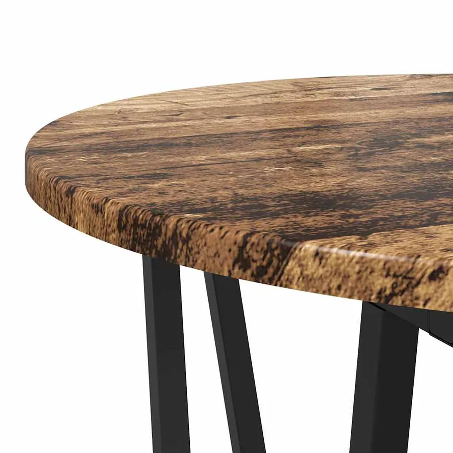 Ensemble de tables d'appoint 2 pcs Bois ancien et noir - 7