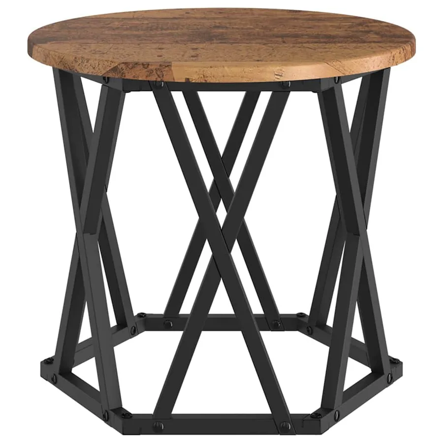 Table d'appoint empilable 3 pcs Bois Ancien - 7