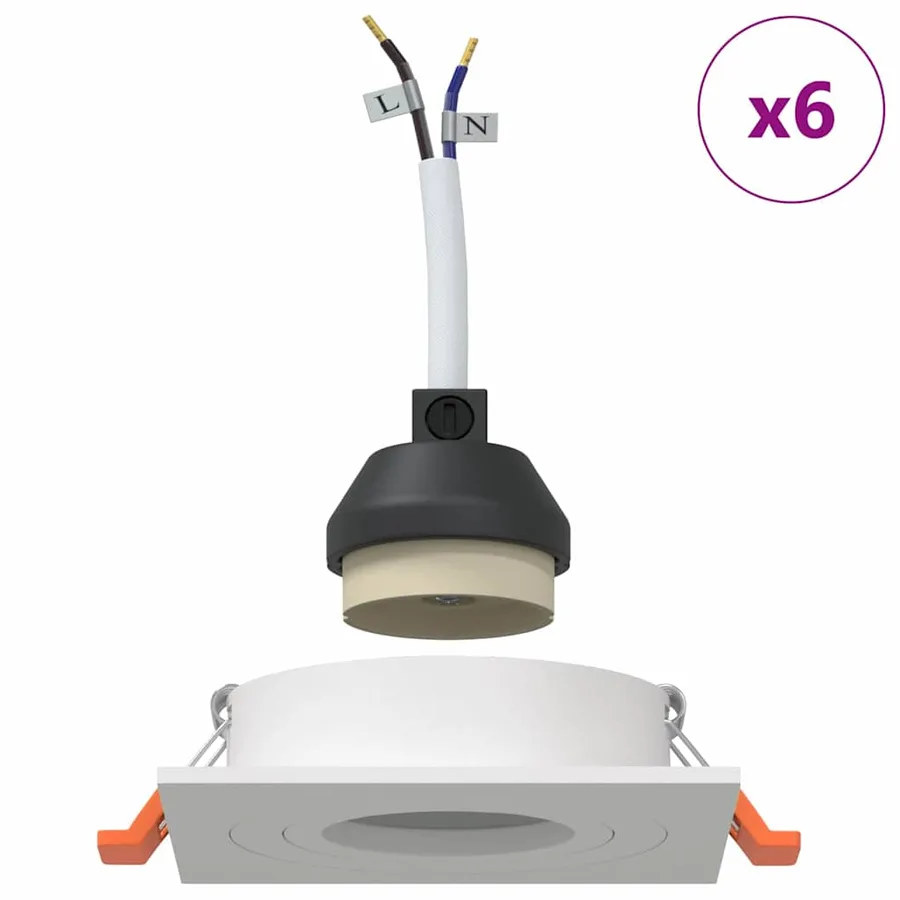 Projecteur 6 pcs Blanc 9 x 9 x 2 cm Aluminium - 4