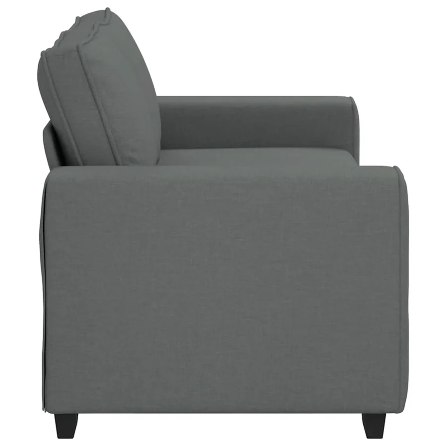 Canapé à 2 places gris foncé 180x77x82 cm tissu - 5