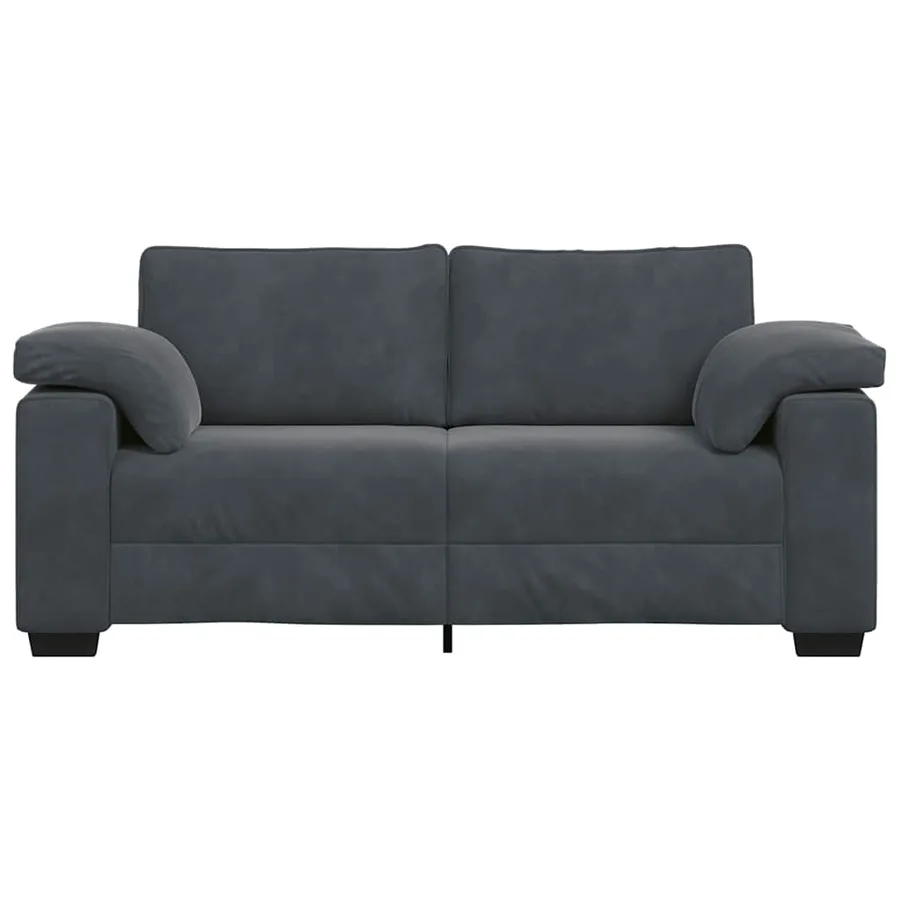 Canapé causeuse gris foncé 180x77x82 cm velours - 4