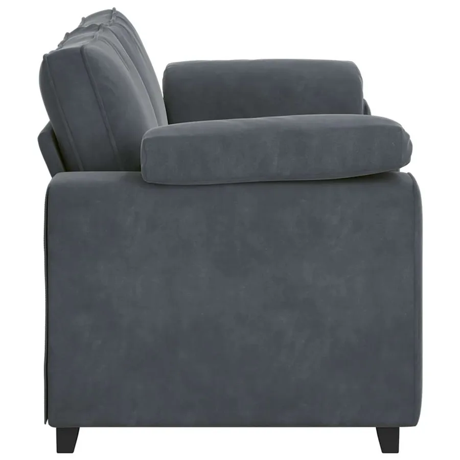 Canapé causeuse gris foncé 180x77x82 cm velours - 5