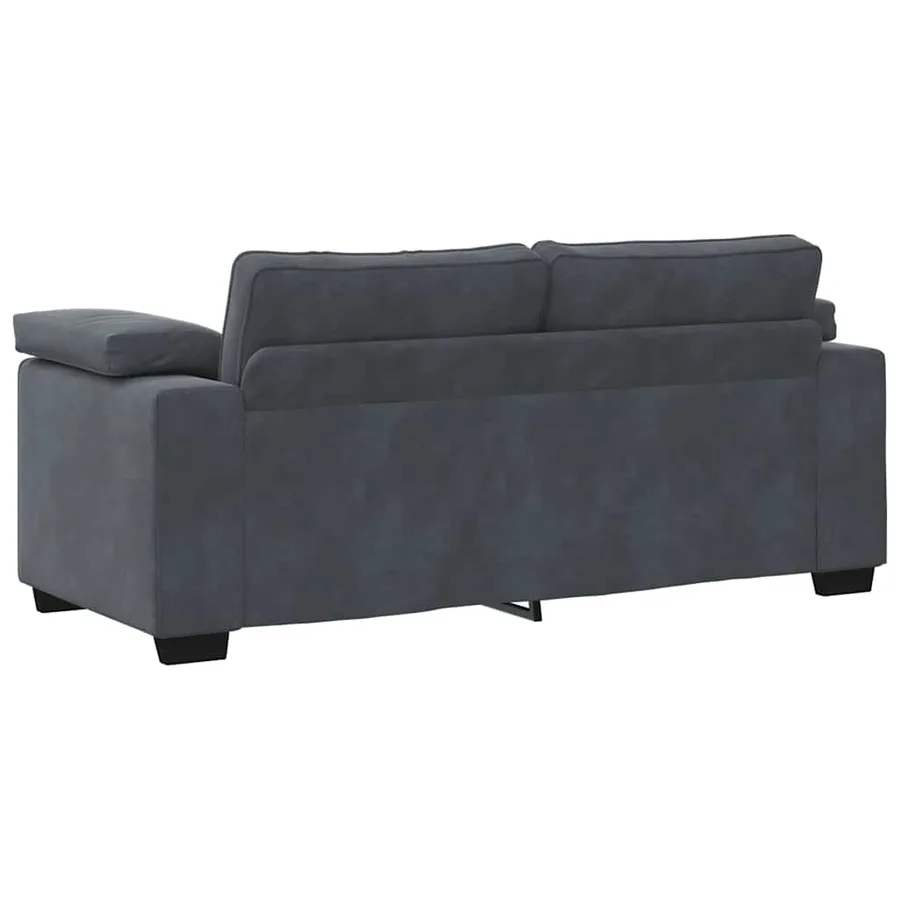 Canapé causeuse gris foncé 180x77x82 cm velours - 6
