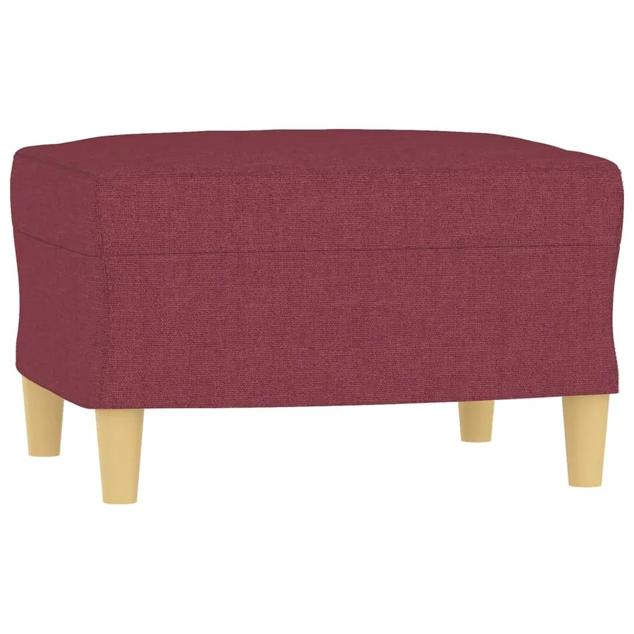Ensemble de canapés 3 pcs avec coussins rouge bordeaux tissu - 5