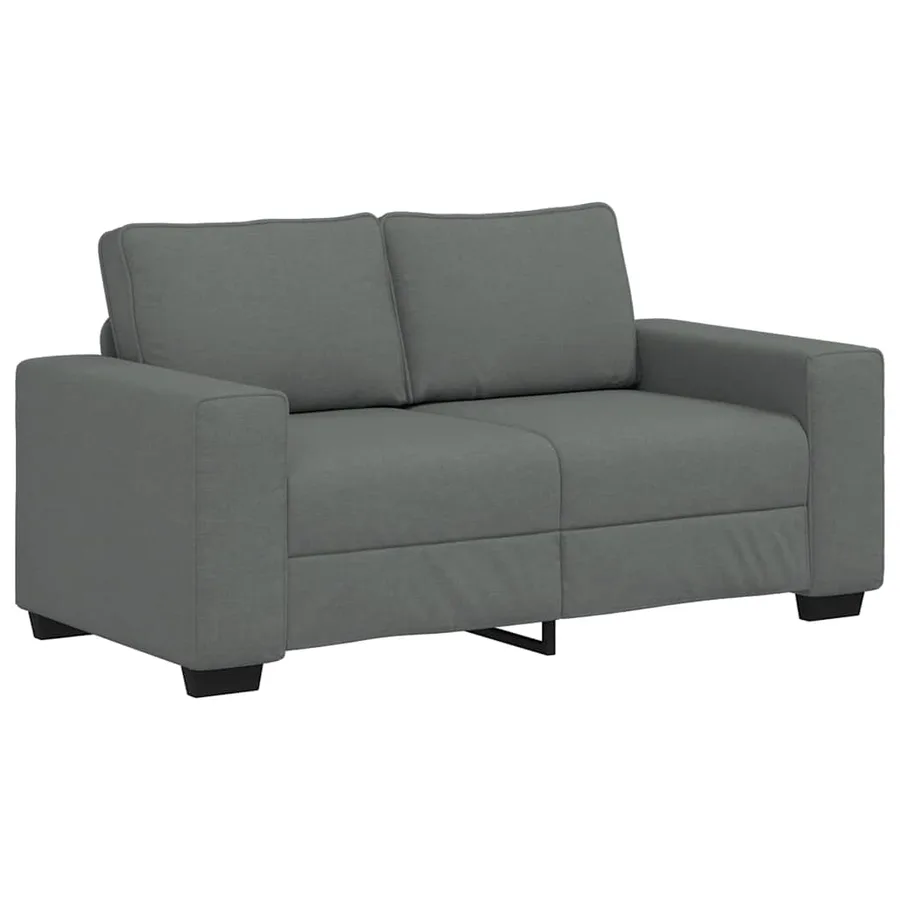 Ensemble de canapé 2 pcs avec coussins en tissu gris foncé - 4