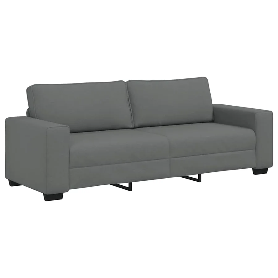 Ensemble de canapé 2 pcs avec coussins en tissu gris foncé - 5