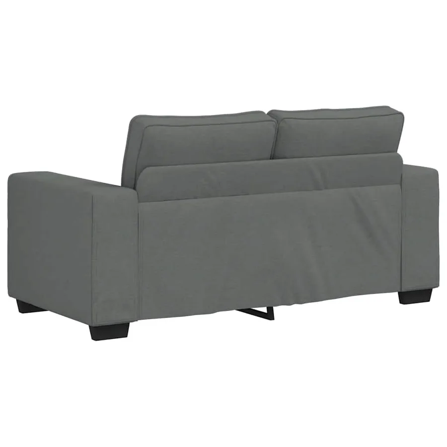 Ensemble de canapé 2 pcs avec coussins en tissu gris foncé - 7