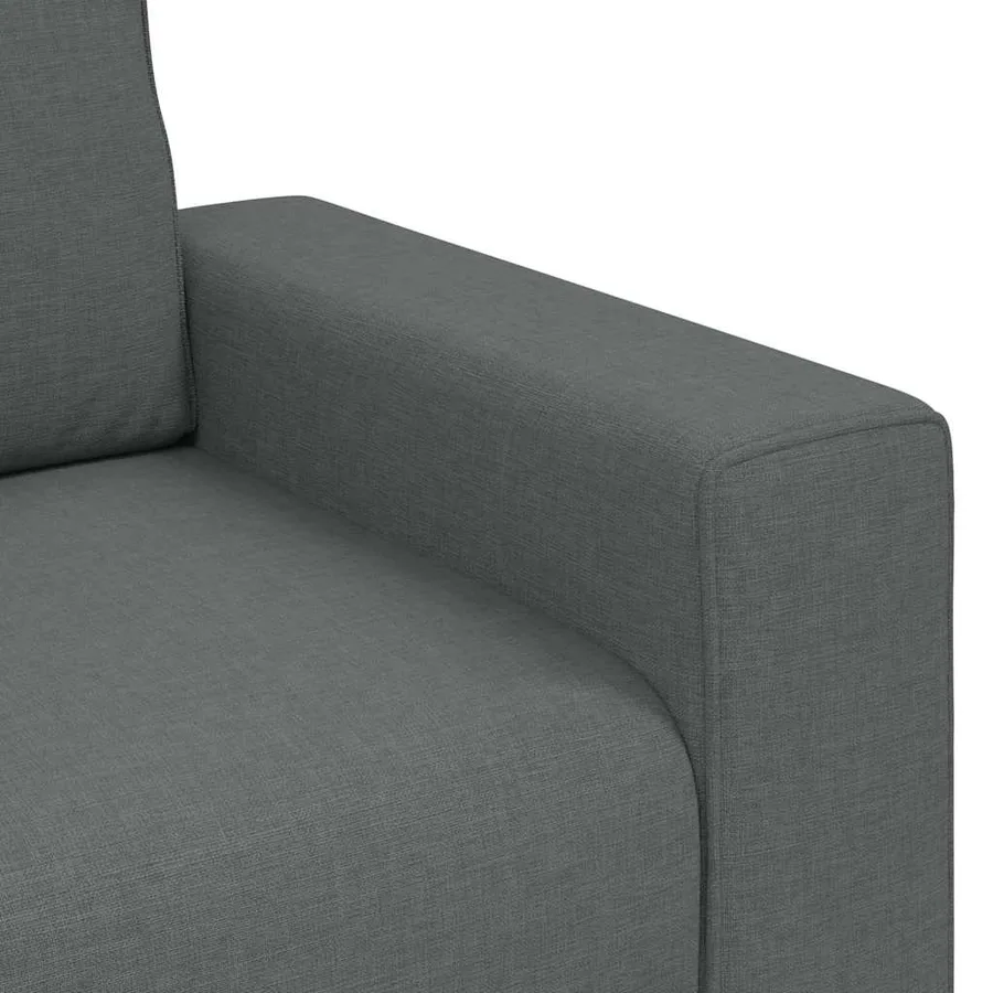 Ensemble de canapé 2 pcs avec coussins en tissu gris foncé - 8