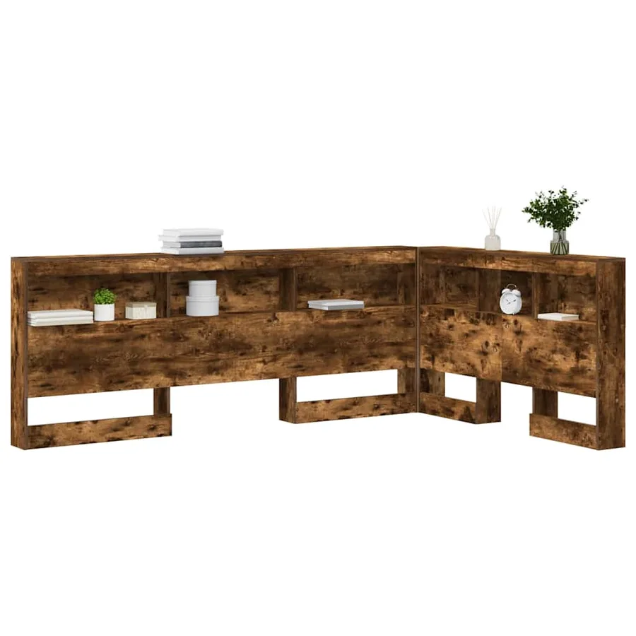 Tête de lit de rangement Chêne fumé 207,5 x 137,5 x 76,5 cm - 3