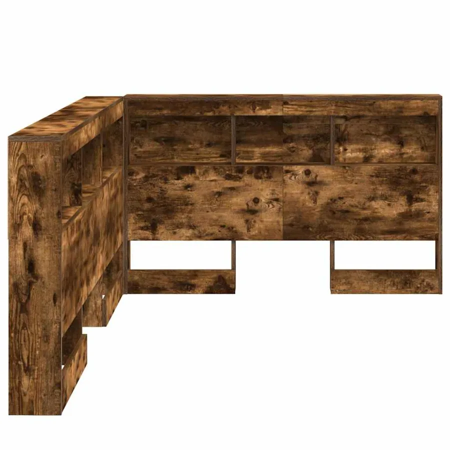 Tête de lit de rangement Chêne fumé 207,5 x 137,5 x 76,5 cm - 7