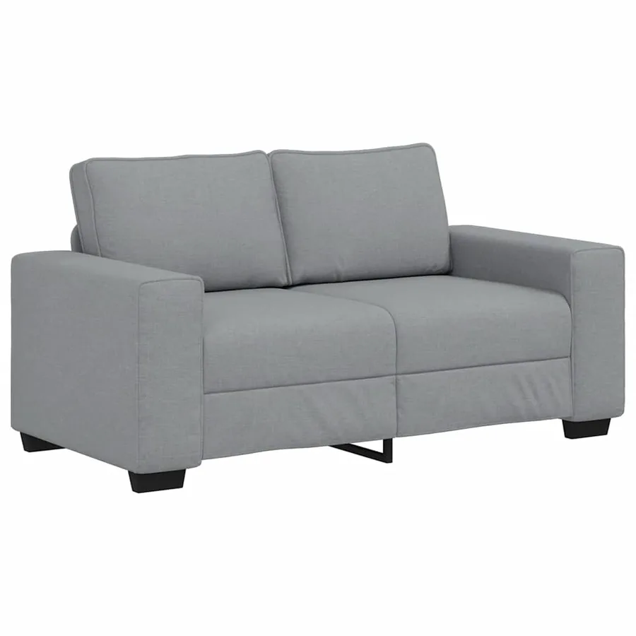 Ensemble de canapé 3 pcs avec coussins en tissu gris clair - 4
