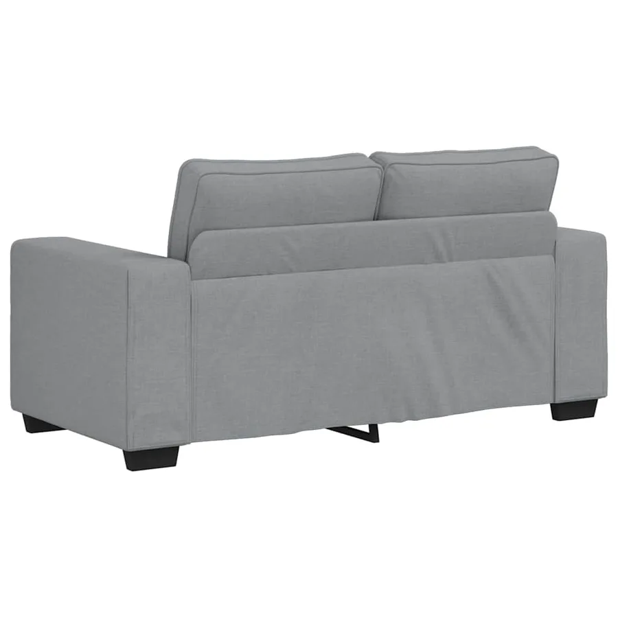 Ensemble de canapé 3 pcs avec coussins en tissu gris clair - 7