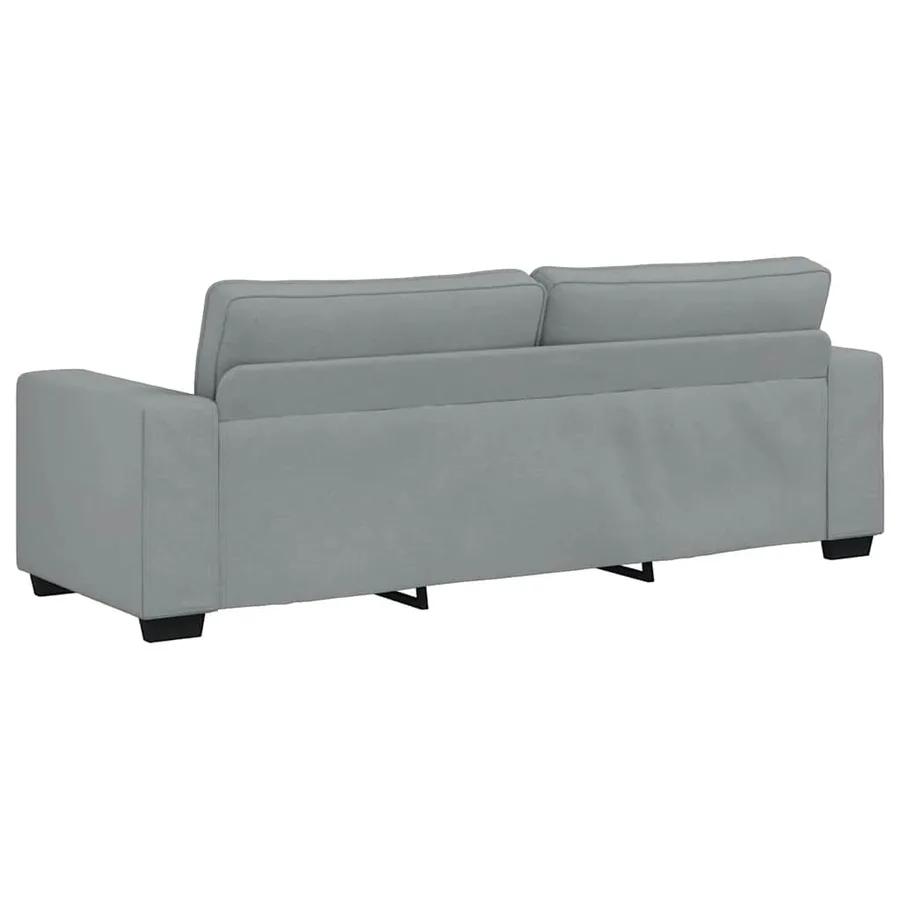 Ensemble de canapé 3 pcs avec coussins en tissu gris clair - 8