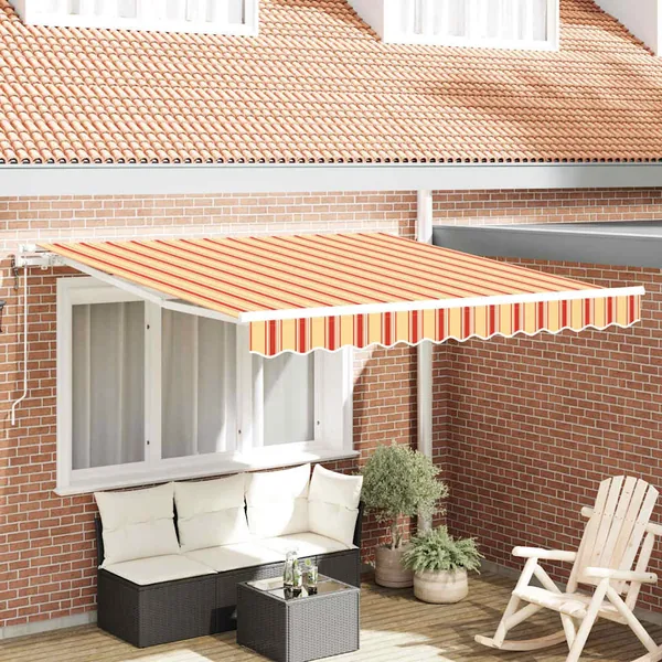 Auvent rétractable Jaune et Orange 300 x 250 cm