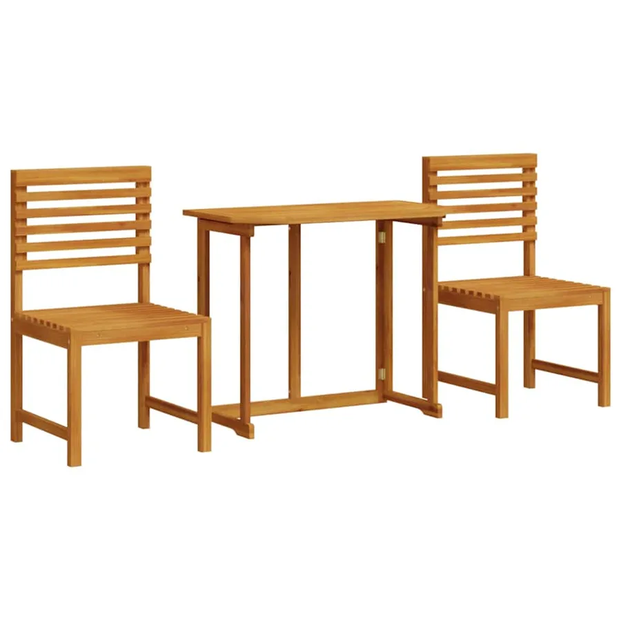 Ensemble bistro de jardin 3 pcs Marron Bois d'Acacia Massif - 2