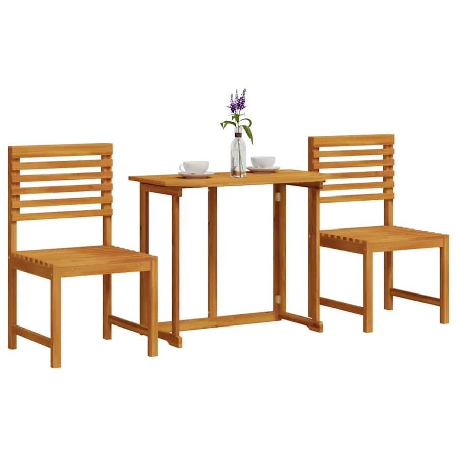 Ensemble bistro de jardin 3 pcs Marron Bois d'Acacia Massif - 3
