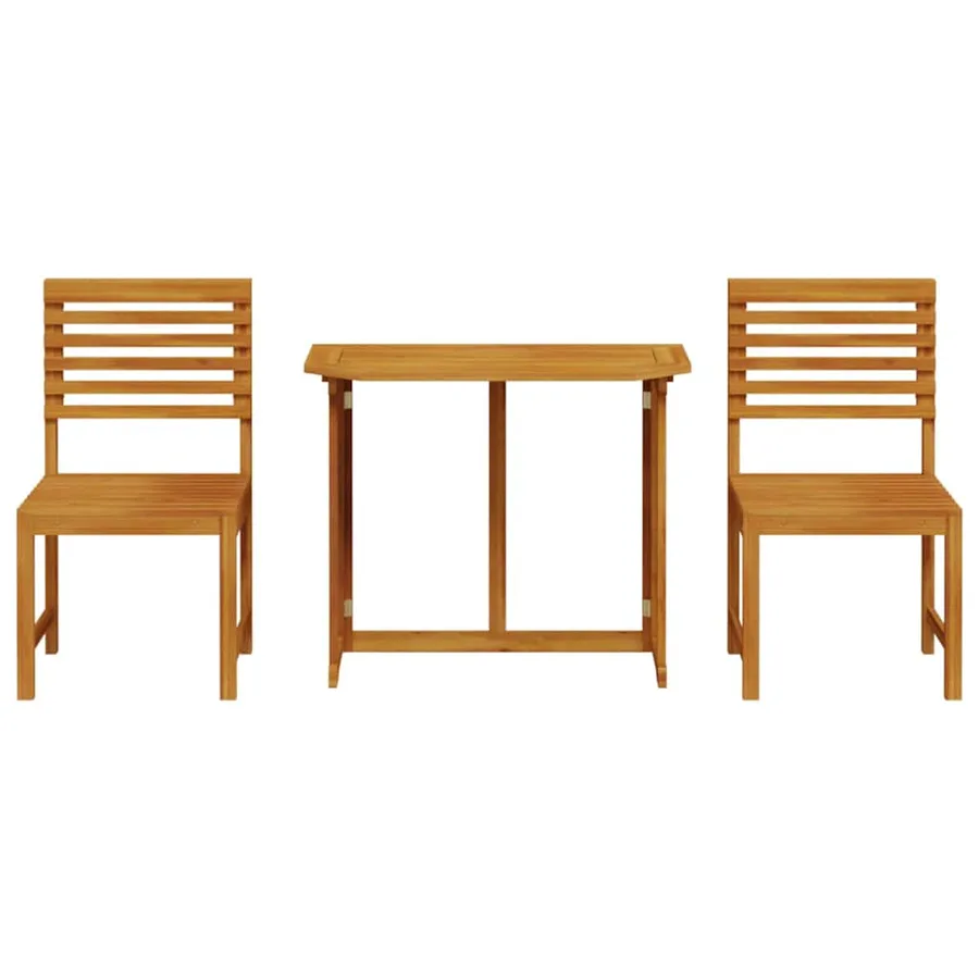Ensemble bistro de jardin 3 pcs Marron Bois d'Acacia Massif - 7