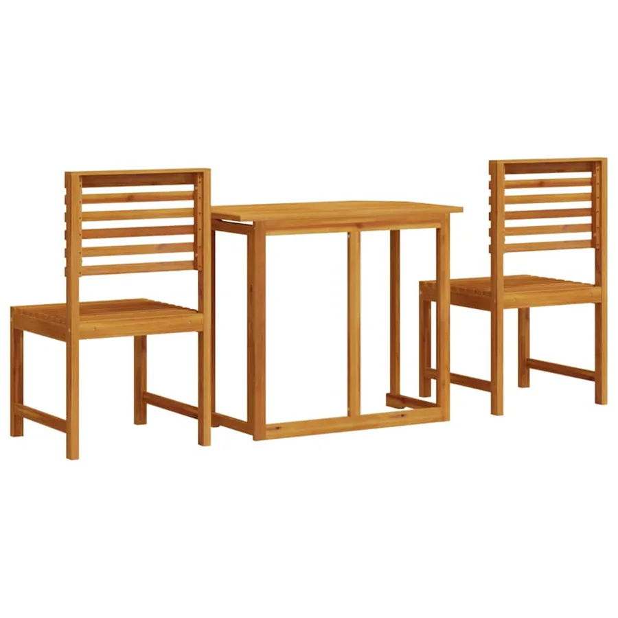 Ensemble bistro de jardin 3 pcs Marron Bois d'Acacia Massif - 9