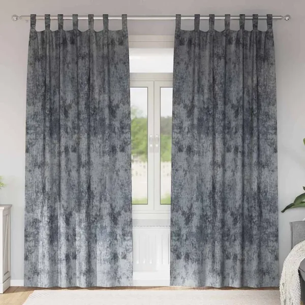 Rideaux en velours 2 pcs Gris Argenté 245 x 140 cm Velours
