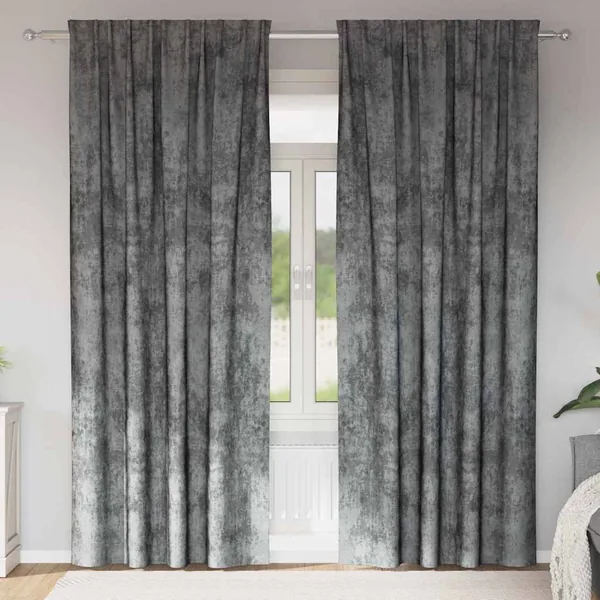 Rideaux en velours 2 pcs Gris 245 x 140 cm Velours