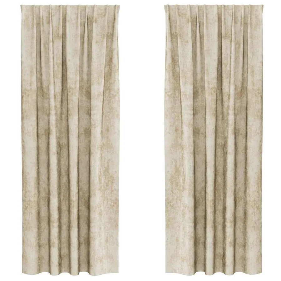 Rideaux en velours 2 pcs Crème 225 x 140 cm Velours - 2