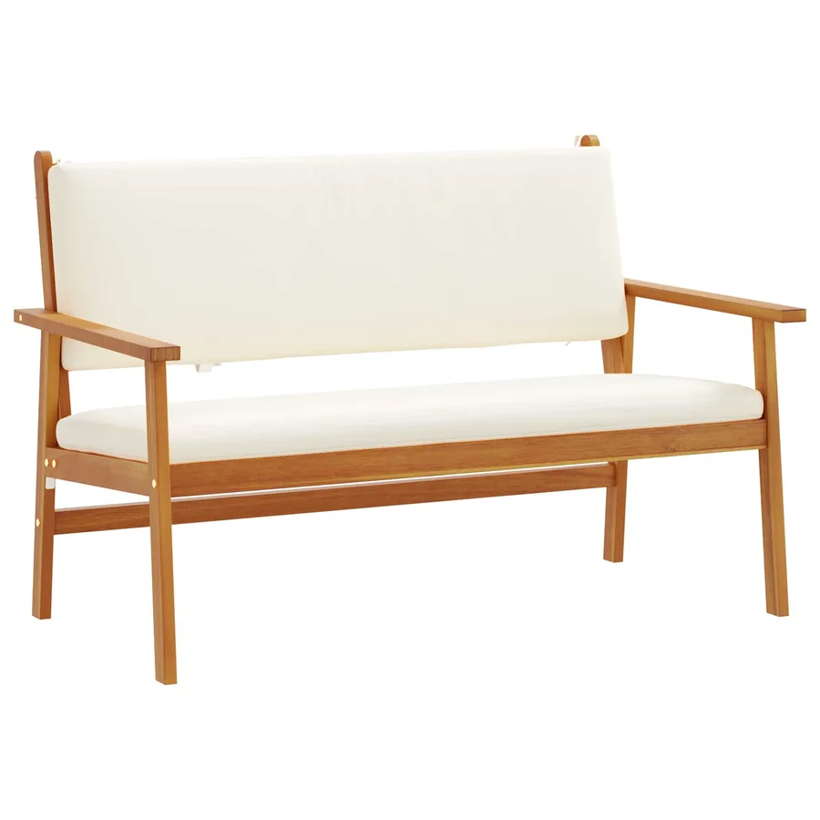 Ensemble de canapé de jardin avec coussin 2 pcs Blanc crème - 5