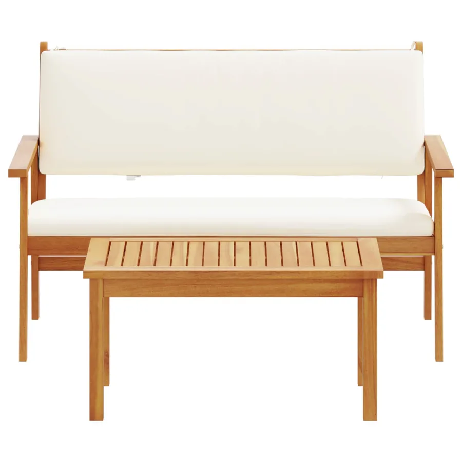 Ensemble de canapé de jardin avec coussin 2 pcs Blanc crème - 6