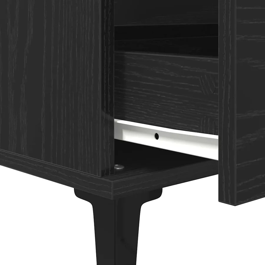 Buffet avec tiroir Chêne noir 60 x 35 x 70 cm Bois d'ingénierie - 11