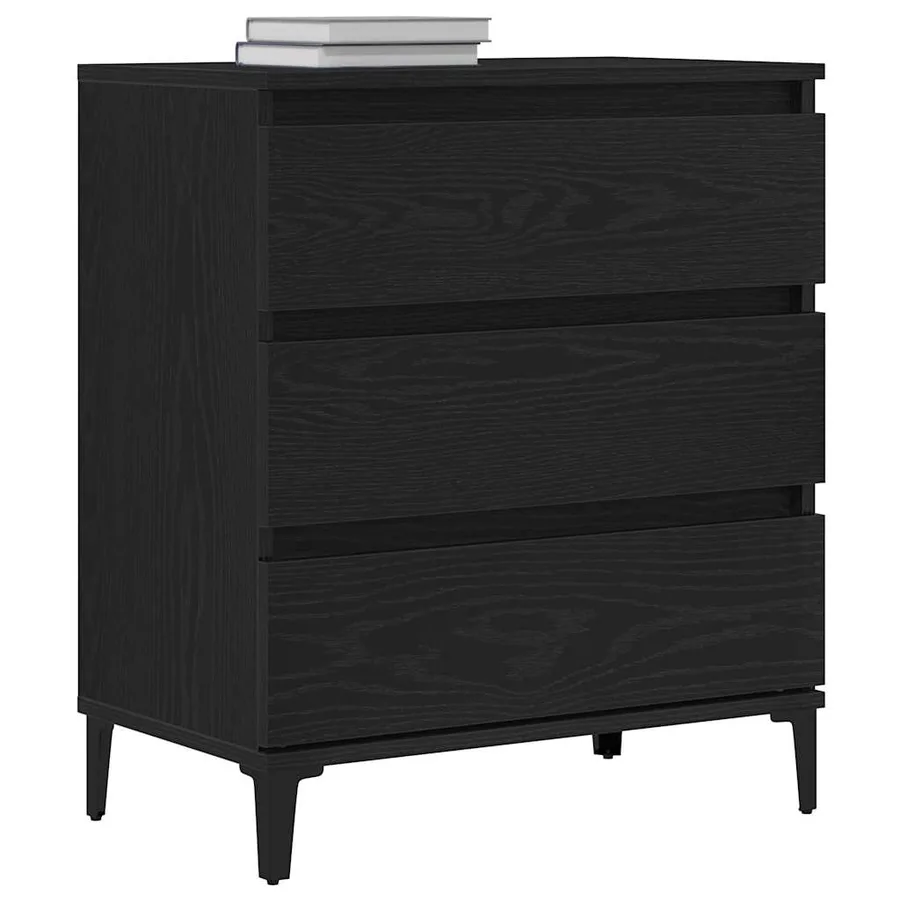 Buffet avec tiroir Chêne noir 60 x 35 x 70 cm Bois d'ingénierie - 3