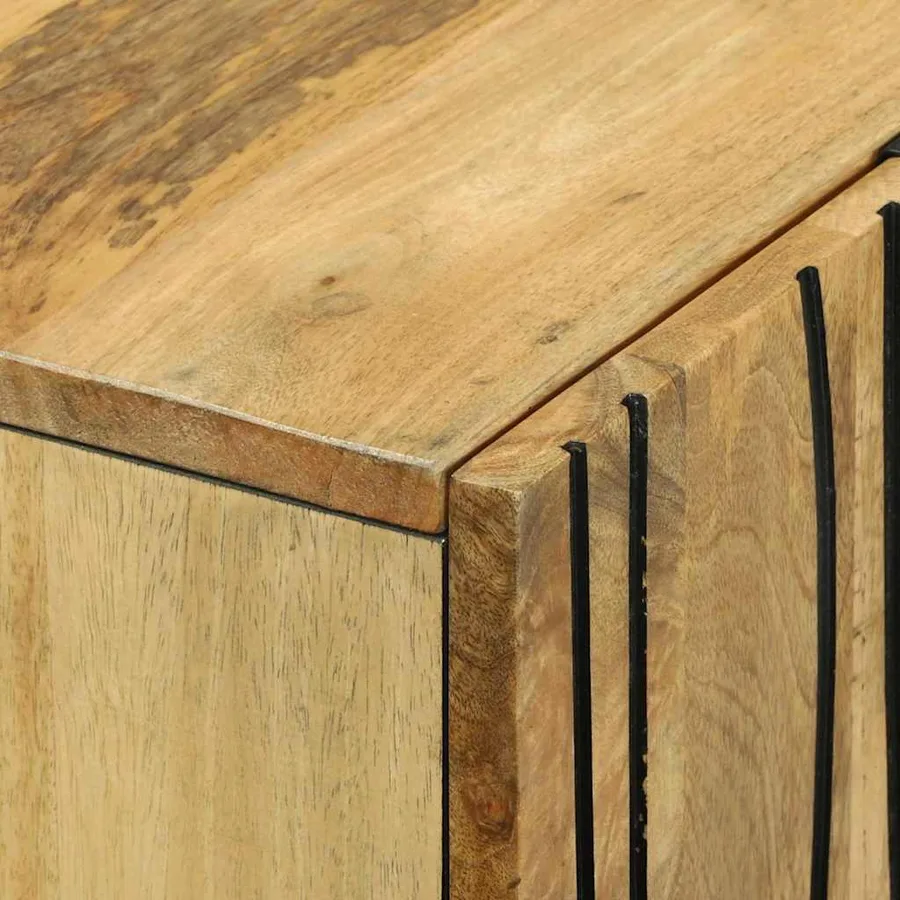 Buffet Marron 60 x 33 x 100 cm bois de manguier massif - 6