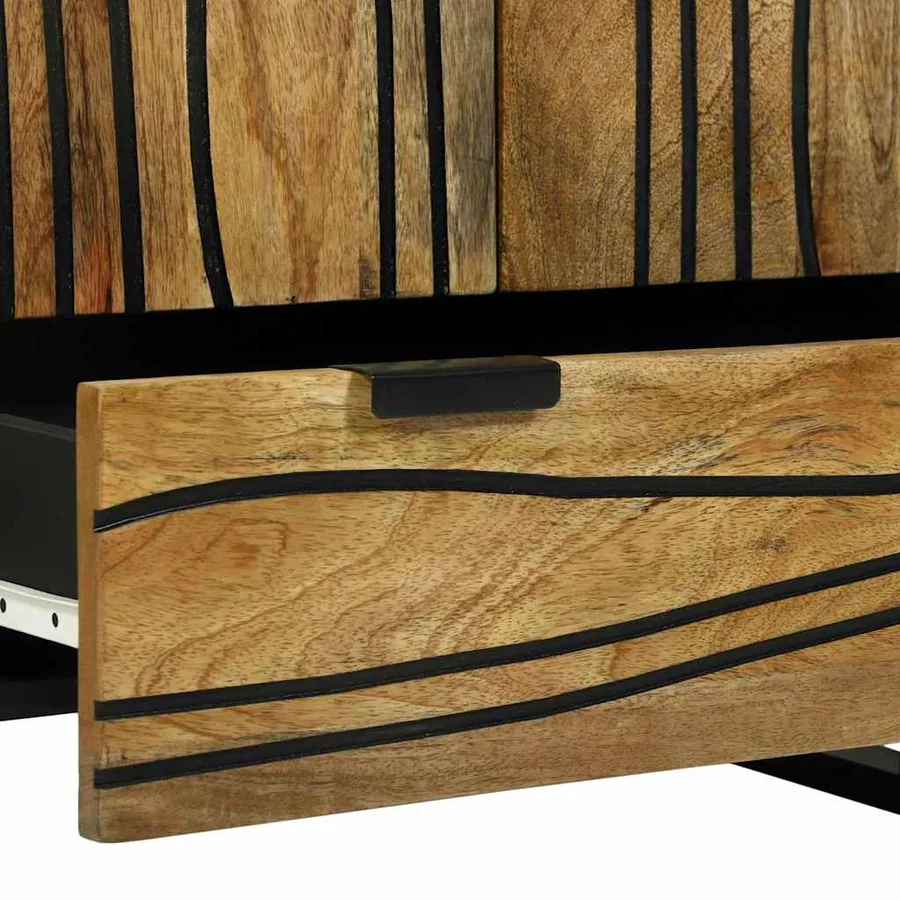 Buffet Marron 60 x 33 x 100 cm bois de manguier massif - 7