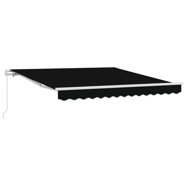 Auvent rétractable Noir 350 x 250 cm Polyester et Aluminium